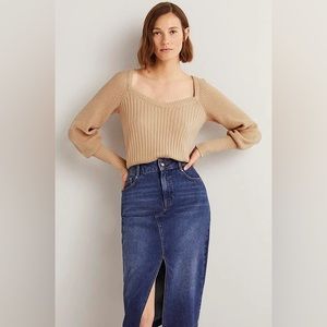 Boden Sweetheart Neckline Blouson Sweater 14 US